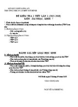 Đề kiểm tra một tiết Âm nhạc lớp 7 lần 1 - Năm học 2015-2016 - Trường THCS Mỹ Bình